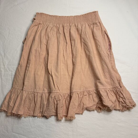 Pilcro Anthro Nettie Ruffle Wrap Mini Skirt Coquette Cottage XLP Pink Fairy - Picture 6 of 14